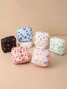 1pc Corduroy Sanitary Pad Storage Bag, Portable Travel Storage Bag, Large Capacity Sanitary Pad Storage Bag, Feminine Tampon Storage Bag, Portable Cosmetic Lipstick Bag, Coin Purse, Girls Coin Purse, Sanitary Pad And Liner Storage Bag, For Storing Sanitary Pads, Liners And Tampons, Essential For Girls, Travel Essential, Holiday Gift, Gift For Girls - Multicolor - View 8