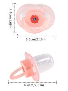 1 pieza Chupete de fruta lindo, chupete plano para bebé, silicona líquida con tapa antipolvo, adorable diseño de sandía y plátano - Multicolor - Ver 5
