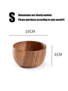 1pc Luxury Large Round Handcrafted Acacia Wood Salad Bowl - Wooden Serving Dish For Home And Restaurant Use - Elegant Unique Grain Pattern Restaurant Tableware - Brown - View 8