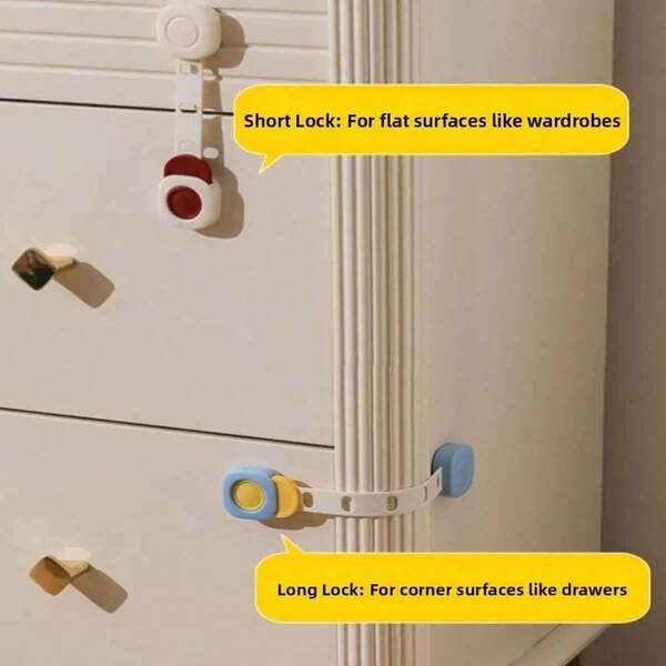 1pc Plastic Drawer Safety Lock, Easy Installation, Cabinet Drawer Lock, Full Protection, Child Safety Lock