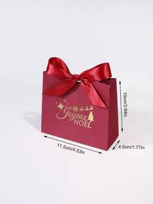 10 件带手柄的圣诞礼品盒，绿色和红色糖果饼干包装盒，配有金色雪橇和“圣诞快乐”印花，优雅的礼品盒，适合节日派对、婚礼、生日、餐桌装饰，创意纸质礼品包装盒，节日巧克力和糖果的储存，可爱的可重复使用的礼品包装，圣诞树挂饰，季节性家居装饰，节日派对用品，非常适合小礼物和节日零食 - 11.5X4.5X10cm - 查看 15