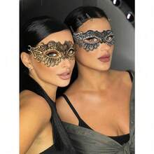 Soft & Skin-Friendly Black Lace Sexy Eye Mask Masquerade Mask, First Choice For Party & Gathering Halloween Valentine's Day - màu đen - Xem 7