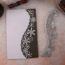 1pc Winter Snowflake Edge Design Metal Cutting Die Template - Christmas Scrapbooking Supplies, Suitable For Scrapbooks, Invitations, Cards, Albums