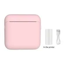Impressora Portátil Mini, Impressora de Adesivos Mini Sem Fio com 3 Rolos de Papel de Impressão, Para Notas, Imagens, Fotos, Diários, DIY, Compatível com iOS e Android