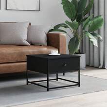 Coffee Table Black 51x51x40 Cm Engineered Wood - Black - View 2