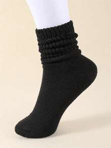 5 Pairs Vintage Casual Crew Socks, Warm Breathable And Sweat-Absorbent Thick Knit Soft Wool Socks, Perfect Gifts For Hiking, Back To School, Halloween & Christmas