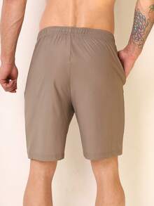 Bermuda Shorts Plain Imported Men's Ice Silk Gym Spandex Casual Yoga Shorts Quick Drying Fat Plus-Size G1 G2 G3 G4 - 淺棕色 - 查看 4