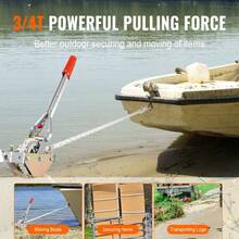 Estrattore a verricello resistente - Capacità di 3/4 tonnellate, 1.653 LB, cavo da 30,48 m con diametro di 25,24 cm, include 2 ganci e uno strumento di estrazione del carico elettrico con cricchetto