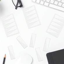 20 chiếc kẹp nhãn tự dính, kẹp nhãn trong suốt phù hợp với nhãn bìa hồ sơ 1"x3", mở từ phía trên, có thể dùng làm nhãn dán cho hộp đựng đồ, sổ tay, hộp, v.v. - Trong sáng - Xem 12