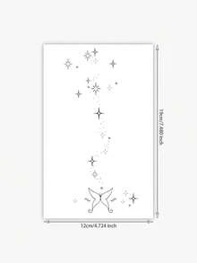 Washable Temporary Tattoo Stickers 1 Piece Of Pvc Multi-Element Small Fresh And Cute Style Star Butterfly Finger Tattoo Stickers Waterproof And Sweat-Proof, Suitable For Daily Use By People, Can Be Maintained For 1-3 Days