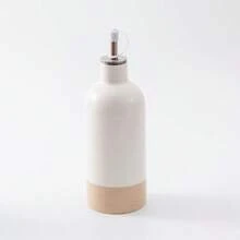 1/2 件陶瓷橄榄油分配瓶，430 毫升/15.2 盎司现代简约风格橄榄油和醋分配瓶，带不锈钢倒油器，适用于储存醋、酱油、咖啡糖浆、液体、乔迁和节日礼物 - 彩色 - 查看 14