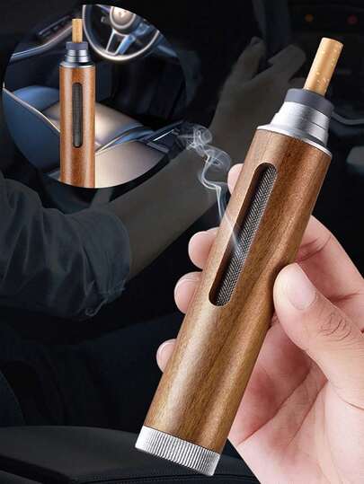 1 件便携式烟灰缸，车载烟灰缸，手持迷你烟灰缸，便携式灭火器，不掉灰，耐用时尚，旅行收纳烟灰缸，适用于各种场景，适用于普通、中、细支香烟，防止灰烬掉落，适合办公室和车内使用，适合户外