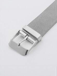 1块银黑色石英商务腕表 - 时尚款式，男士理想礼物（仅手表） - 銀色 - 查看 3