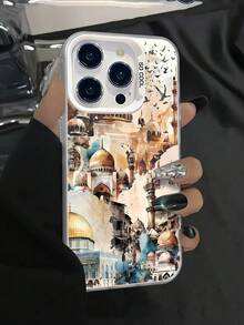 中东水彩图案手机壳、保护套、内胆包、防震保护，适用于 16、16 Plus、16 Pro Max、16e、16 Pro、15、15 Plus、15 Pro Max、15 Pro、14、14 Plus、14 Pro Max、14 Pro、13、13 Pro、13 Pro Max、12、12 Pro、12 Pro Max 和 Galaxy A05、A05S、A06、A14、A15、A16、A32 4G、A33 5G、A34、A35、A52、A52 5G、A54 5G、A55 5G、S20 FE、S21 FE 5G、S23、S23 FE、S23 Ultra、S23+、S24、S24 Ultra、S24+，以及Redmi、OPPO 和 Vivo 机型 - 彩色 - 查看 1