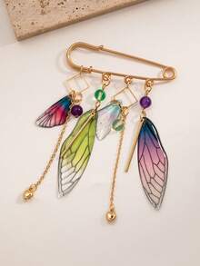 1 chiếc trâm cài áo hình cánh chim nhiều màu sắc sáng tạo, trang sức thời trang dành cho nữ, thích hợp để đeo hàng ngày - Nhiều màu - Xem 3