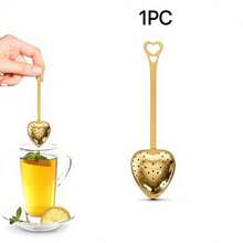 5pcs Long Handle Heart-Shaped Tea Infuser, Stainless Steel Tea Filter Rod, Home & Office Tea Set, Tea Filter Net, Stainless Steel Heart-Shaped Tea Filter, Slouchy Filter Net, Creative Tea Set Rod, Tea Infuser Net - Long-handled Heart-shaped Tea Strainer - View 13