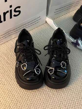 Girls' New Patent Leather Shoes, Children's Shoes, Big Kids' Loafers, Black Performance Shoes, Princess Flats