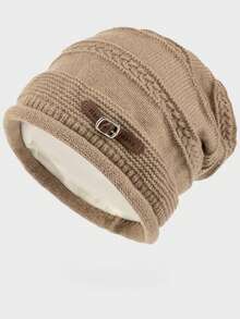 4-Color Options Knitted Beanie Hat, Loose Fit Warm Bucket Hat, Solid Color Fashion Casual Autumn/Winter Unisex Ski Hat Winter Warm