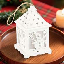 Christmas Lantern, Snowman/Elk/Angel Hanging Lantern LED Wood Lantern Toy For Holiday Party