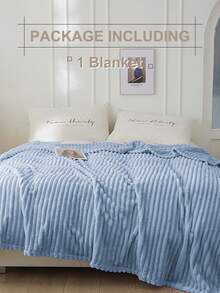 1pc Soft, Warm, Breathable, Lightweight Blanket, Simple & Fashionable Design In Blue, Suitable For Sofa, Bedroom, Living Room, Versatile Comfort, Travel Essential, Nap Blanket, Multiple Sizes Available, Machine Washable, Home Decor, Winter Decor