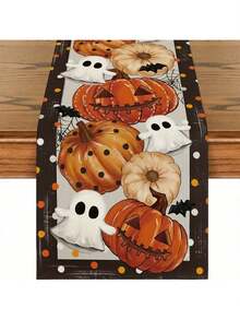 1 pièce Décoration de table d'Halloween, citrouille Jack-O'-Lantern, fantôme, toile d'araignée, chat noir, points, décorations intérieures et extérieures pour la maison, la cuisine et la salle à manger pour les fêtes