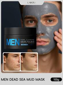 1 Pc Clean Pores LAIKOU Men Dead Sea Mud Mask ,100g Oil Control Men'S Facial Mask Improve Muscles Cleansing Mud Mask Gift For Father, Father's Day Self Care Gifts For Men