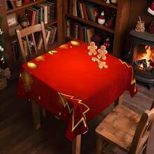 1/20 pièces Nappe de Noël, fond rouge luxueux orné de boules de Noël dorées et d'un motif d'arbre de Noël. Nappe créant une atmosphère de Noël joyeuse. Convient pour la décoration de fête, la table de cuisine et salle à manger à la maison, la décoration d'intérieur, pour créer une ambiance confortable et raffinée.