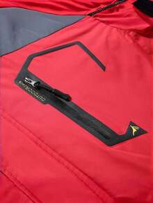 男士冬季加厚抓绒连帽外套 - 保暖防风，适合户外活动、徒步旅行，撞色外套 - 紅色 - 查看 7