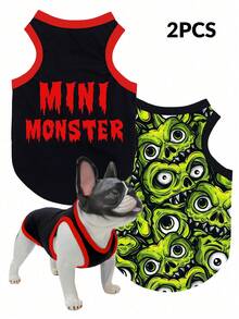 Bộ 2 áo liền quần hình quái vật thây ma chống bọ chét, giảm rụng lông, cách nhiệt và thoáng khí màu đen, dành cho mèo và chó trong nhà và ngoài trời - Nhiều màu - Xem 13