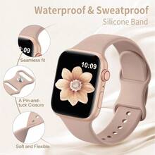 Patenting Sport Silicone Bands Compatible With Apple Watch Band 38mm 40mm 41mm 42mm 44mm 45mm 46mm 49mm For Women MenSoft Sport Replacement Strap For  Bands Series SE 10 9 8 7 6 5 4 3 2 1 Ultra# FDDSF2025 - Trà sữa - Xem 4