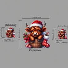 3 قطع/4 قطع/3 قطع من ملصقات الأبقار الهضبية البنية والصفراء في أوعية ذات موضوع عيد الميلاد، رقع ملابس DIY قابلة للغسيل، ملصقات نقل الحرارة، تي شيرتات نسائية/رجالية، حقائب الظهر، وسائد، شارات زخرفية، ملصقات، قبعات البيسبول، حقائب الظهر، إلخ