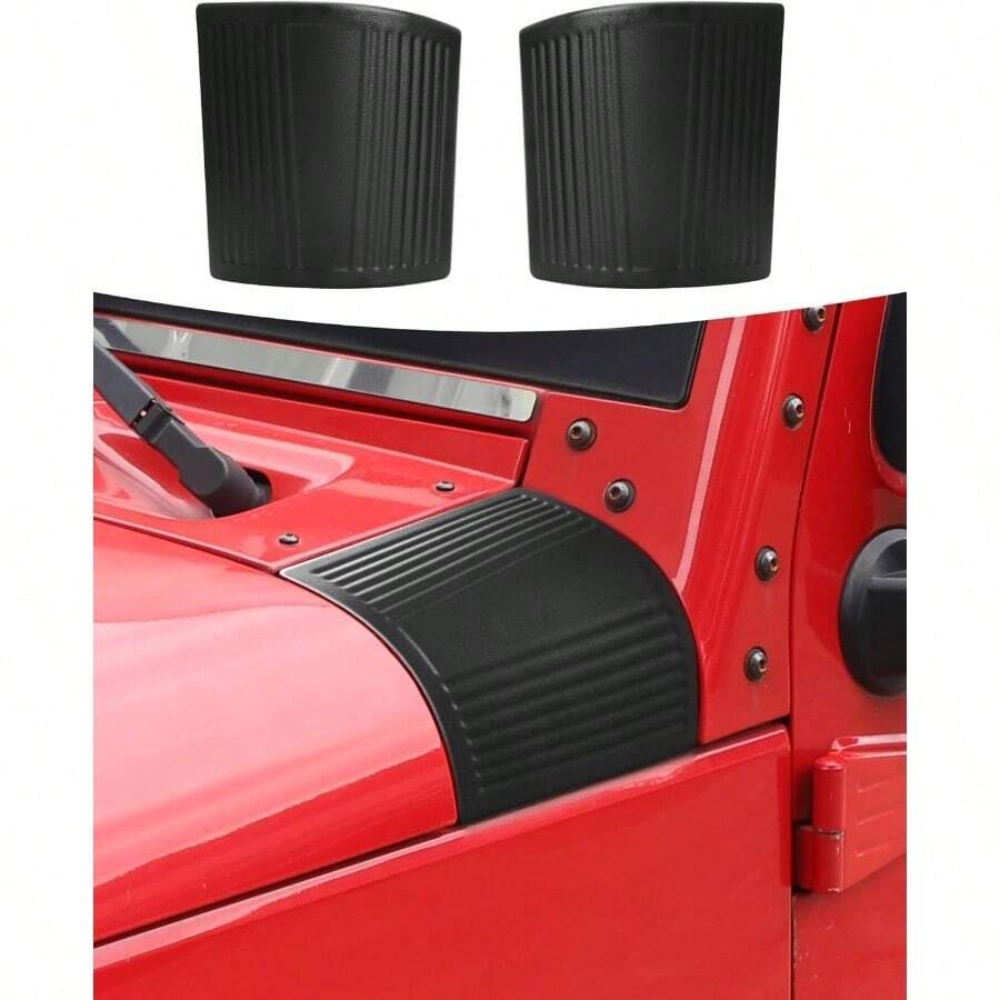 - Cubierta exterior de cubierta para JK JKU Unlimited Rubicon Sahara X Off Road Sport, protectores de esquina, capota lateral del motor, accesorios exteriores - Negro - - Ver 1