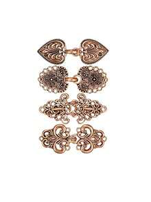 3 قطع/4 قطع مشبك كنزة صوفية من سبيكة معدنية عتيقة، مشبك كارديجان، مشبك طوق قميص، مشبك مانع للانزلاق، دبوس، بالجملة