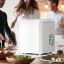 OLIXIS Countertop Ice Maker, 9 Ice Cubes In 6 Minutes, 26 Lbs Daily Capacity, Self-Cleaning Ice Machine With Basket And Scoop, Two Bullet Ice Sizes, Black - 白色 - 查看 1