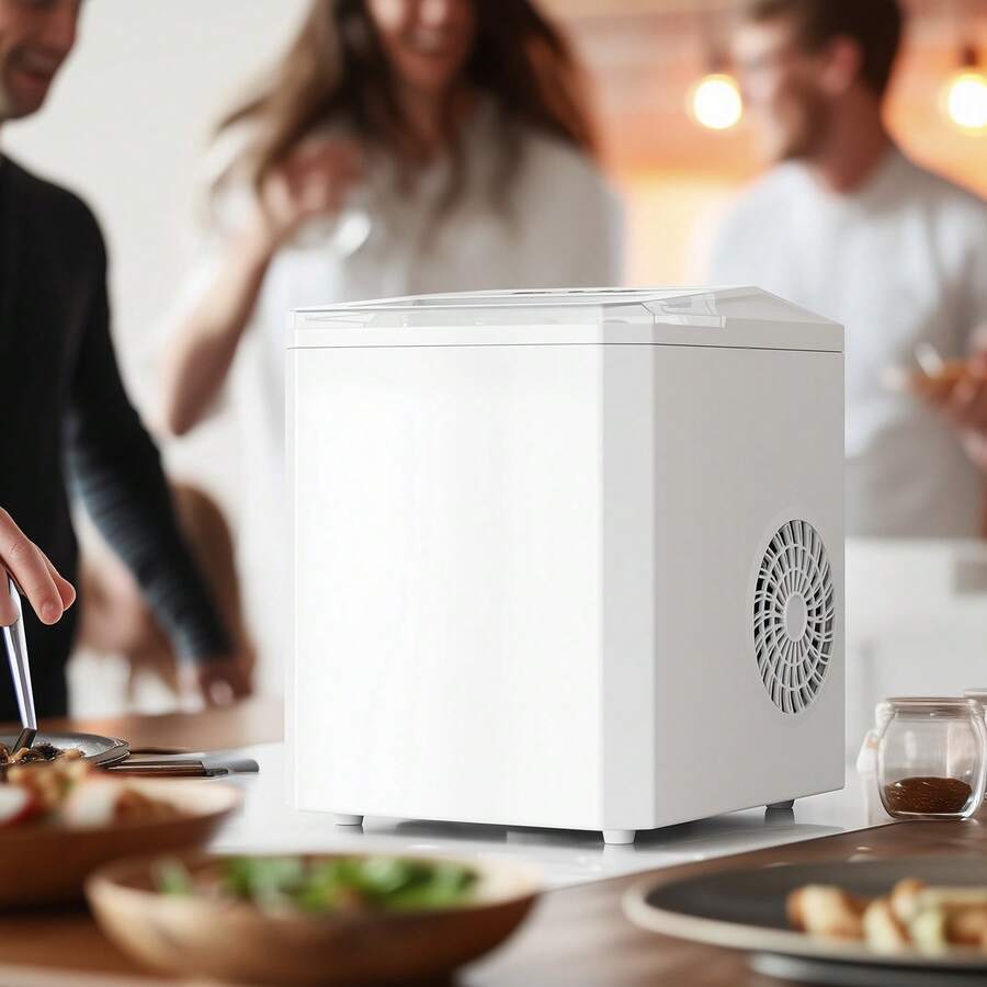 OLIXIS Countertop Ice Maker, 9 Ice Cubes In 6 Minutes, 26 Lbs Daily Capacity, Self-Cleaning Ice Machine With Basket And Scoop, Two Bullet Ice Sizes, Black - 白色 - 查看 1