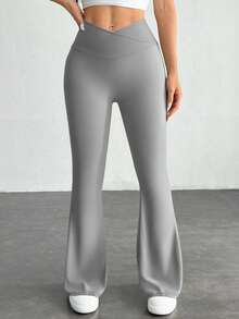 Speed mate 高腰喇叭瑜伽裤，女士提臀紧身打底裤，女士高腰交叉喇叭紧身裤，保暖内衬，冬季款