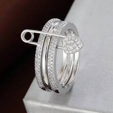 1枚精美牡丹花立方氧化锆戒指，女士款，祝您2025新年快乐，圣诞礼物