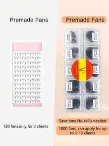 VP 1000 Fans Curl: C/D 10D/12D/14D/16D/20D 0.05mm Loose Fan Mixed Length Slim Medium Base Sharp Pointy Stem Premade Russian Volume Loose Fans Eyelashes Extensions