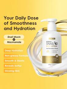 1 Pc Moisturizing LAIKOU Snail Body Lotion, 200g Lifting & Firming Body Cream Deep Nourishing Body Butter For Women All Skin Types For Spa Self Care Gifts For Girl Friend Body Care - 黃色 - 查看 4