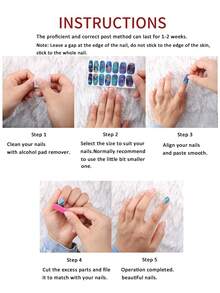 4pcs Tie Dye Nail Art Stickers, Marble Pattern Nail Decals For Women, Self-Adhesive Nail Stickers, Easy To Use - Multicolor - View 7