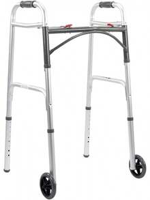 THUNDER Medical Store de Lujo Andadera Adulto Mayor Modelo 1060, Fabricada en Aluminio de Alta Resistencia, Altura Ajustable Ocho Alturas y Plegable con Anti-derrapantes. - Con Ruedas - Ver 12