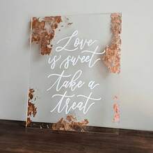 1pc Unfinished Transparent Acrylic Blank Wedding Sign Board - Suitable For All Seasons, DIY Crafts And Decorations, House Number Plates And Labels, Home Decor, Holiday Gifts. Can Be Used For Painting, Architectural Models And Dyeing, Party Signage. Transparent Acrylic Board For Wedding Birthday Party Directions (Stand Not Included)