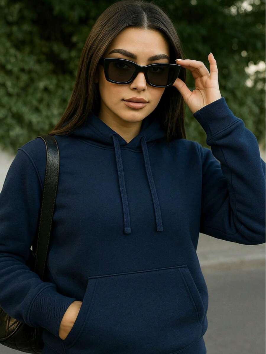 Women Sweatshirts - Navy Blue - View 1
