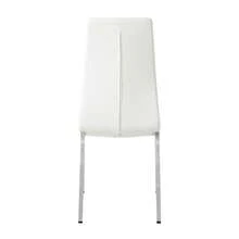 Set Of 4 Dining Chairs, Modern Kitchen Chairs With PU Leather Soft Padding And Silver-Plated Metal Legs, For Dining Rooms And Kitchens, White And Silver. - 白色+銀色 - 查看 8