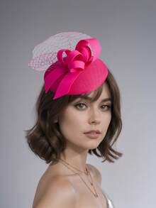 1pc Women's Kentucky Derby Tiara Tea Party Hat Hair Clip Headpiece For Wedding Cocktail, Tiny Hats, Mini Fascinator, Mini Cap