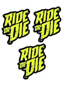 Pegatina impermeable de PET para bicicleta "RIDE OR DIE", con letras llamativas y diseño resistente a los arañazos y colorido, duradera y decorativa para cuadros de bicicleta, adecuada para bicicletas de carretera, bicicletas de montaña, accesorios de ciclismo, entusiastas del DIY y ciclistas. La opción ideal para todos estos grupos.