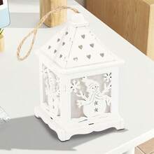 Christmas Lantern, Snowman/Elk/Angel Hanging Lantern LED Wood Lantern Toy For Holiday Party