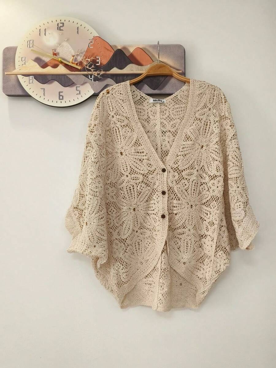 Lace Kimono - Màu be - Xem 1