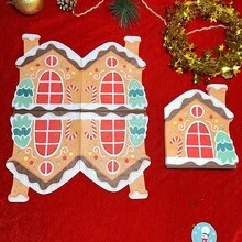 QILJH-A Set von Feiertags-Lebkuchenhaus-Taschentüchern | Einweg-Tischservietten mit Weihnachts- und Feiertags-Motiven, gestaltet mit Zuckerstangen, Bäumen und Schneeflocken | Perfekt für Weihnachtsfeiern und Winterfeiern, Weihnachtsdekoration, Zubehör für Weihnachtsveranstaltungen und thematische Einweg-Tischservietten für Geburtstagspartys - DUOSE - Übersicht 6