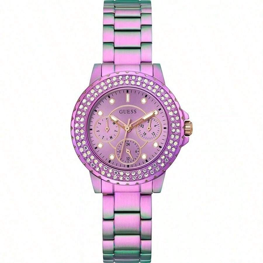 Guess Guess Ladies' Quartz Watch, Stainless Steel Strap, Stainless Steel Dial, Quartz Movement, Water-Resistant To 50 Meters, Pointer Display, Suitable For Daily Gatherings GW0410L1 GW0410L2 GW0410L3 GW0410L4